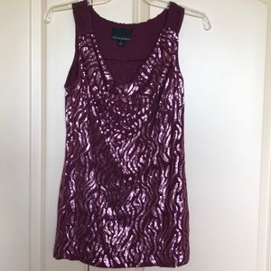 3/$25 Cynthia Rowley sequenced burgundy top